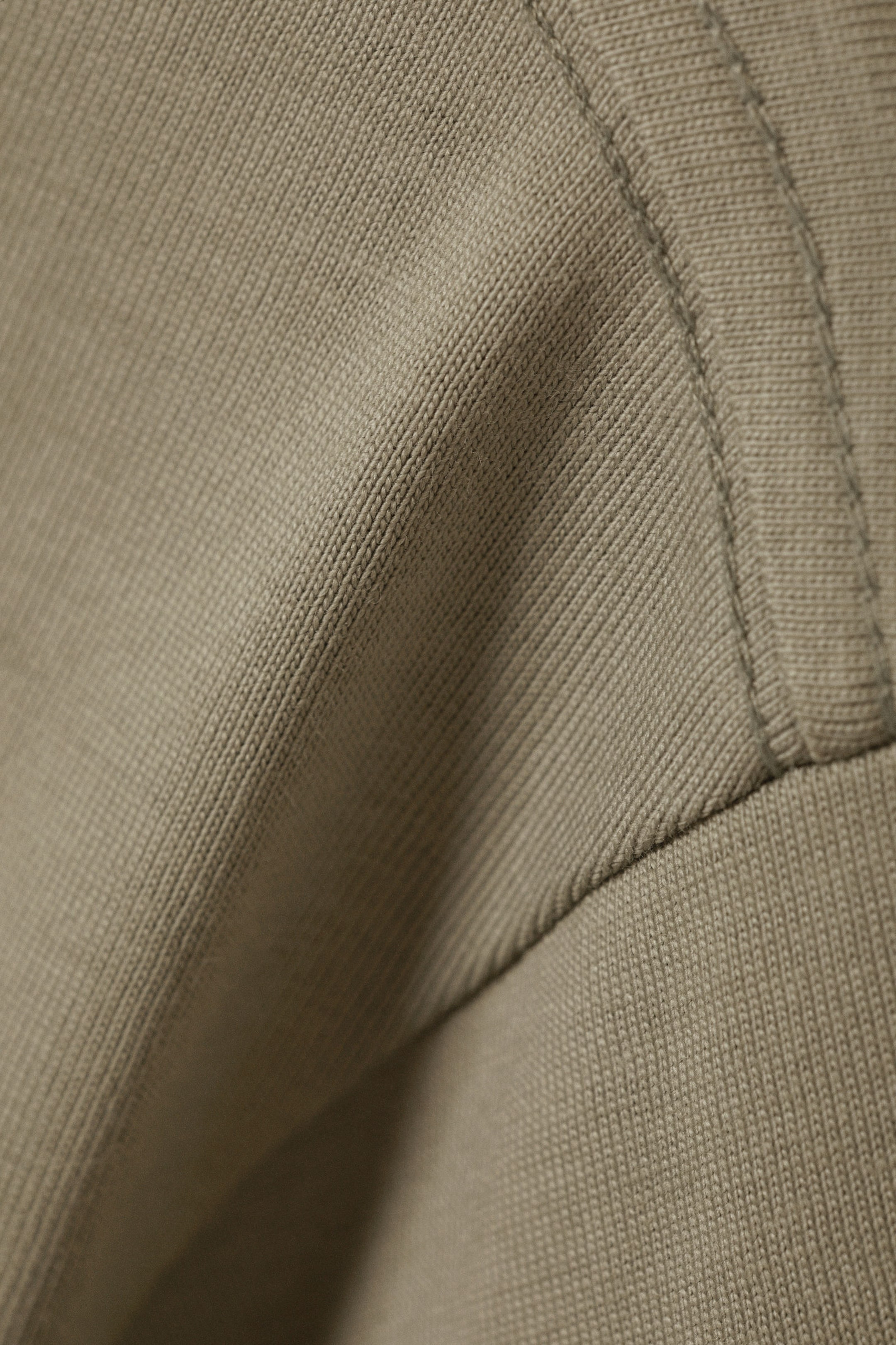 Khaki Green - Short Boxy Heavyweight T-shirt - 4