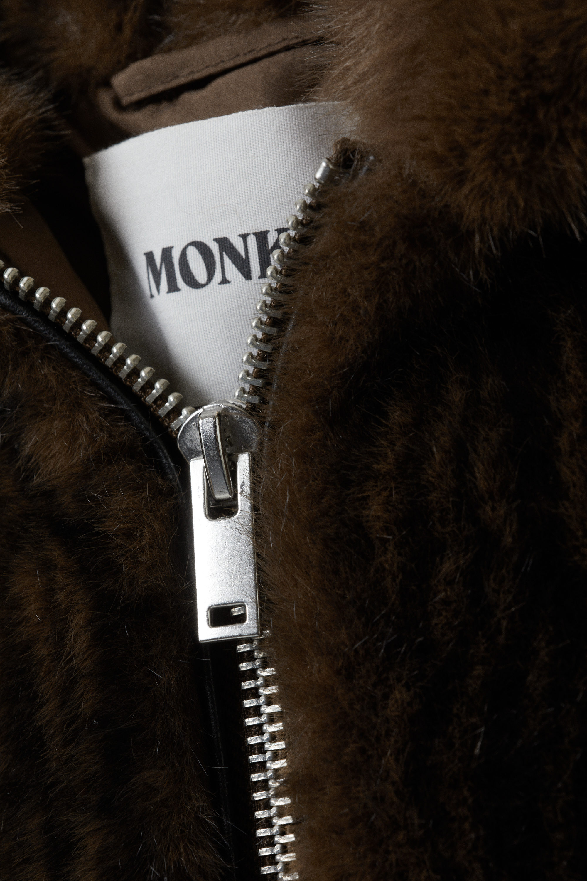 Fuzzy Brown - Faux Fur Hooded Zip Vest - 5