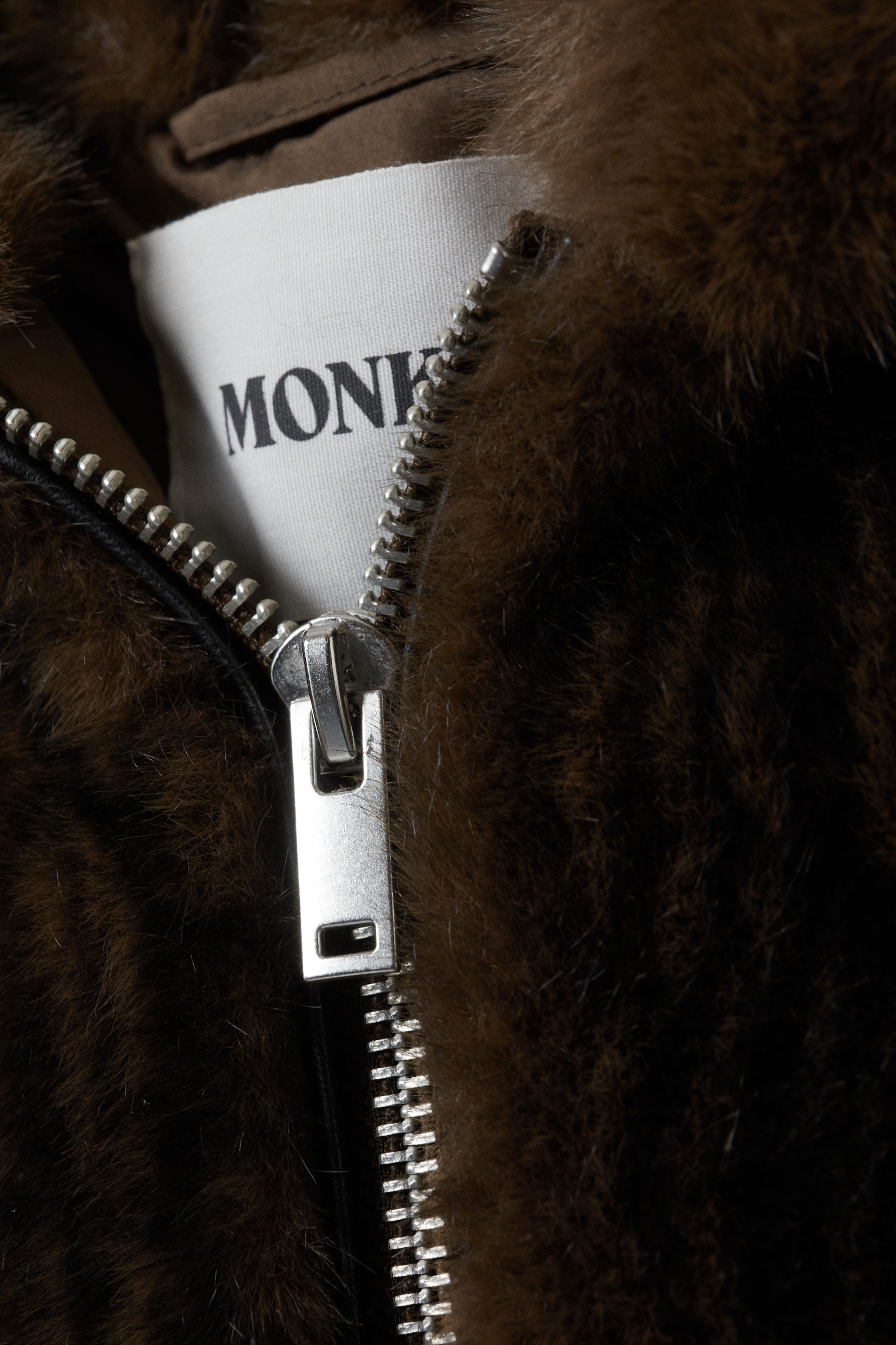 Fuzzy Brown - Faux Fur Hooded Zip Vest - 5