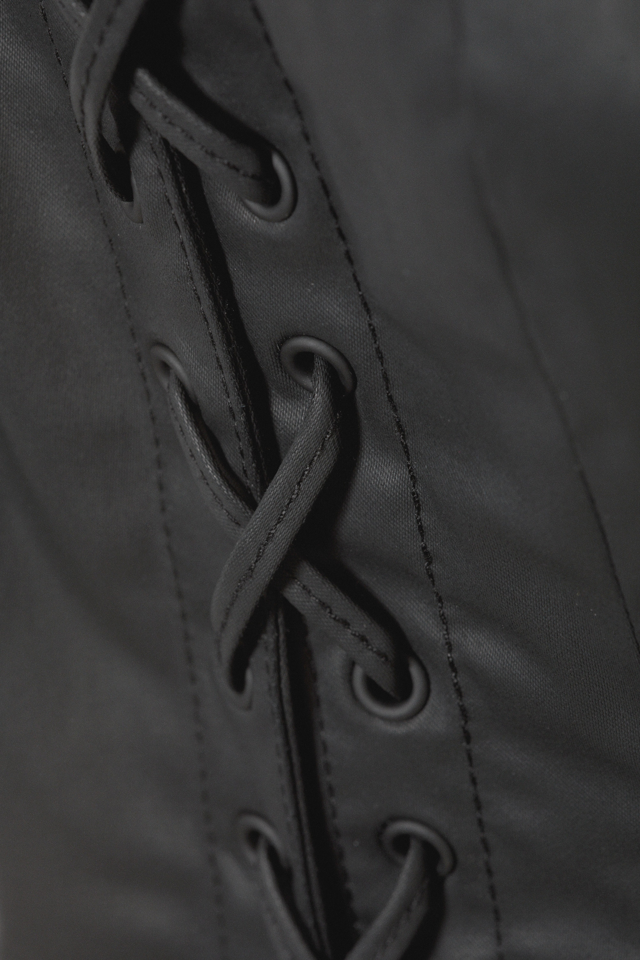 Coated Black - Ima Lace Up Corset Top - 1