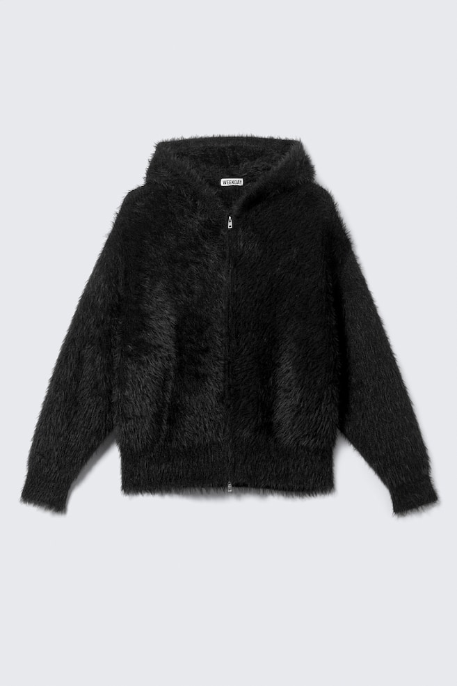 Hoodie con zip - Nero - 1
