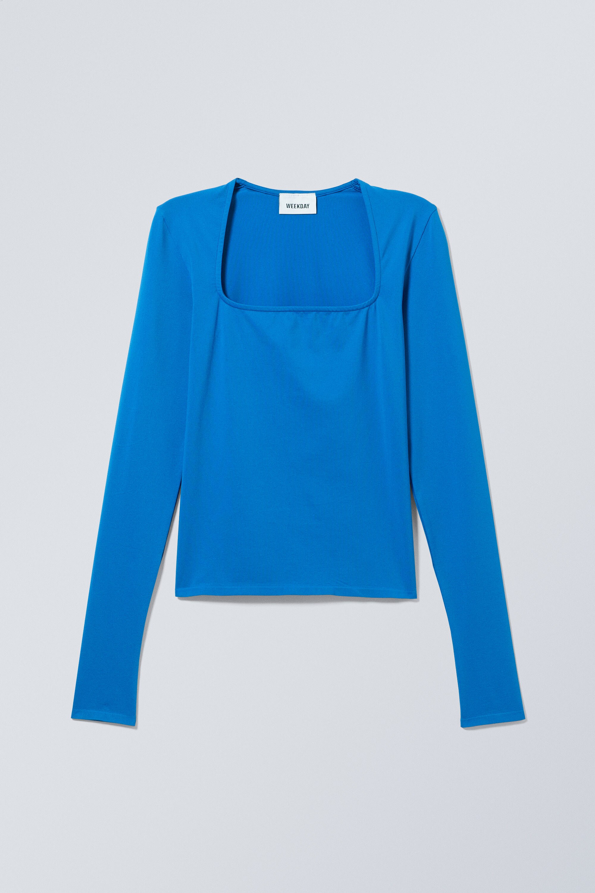 square neck longsleeve top - Bright Blue | Weekday WW
