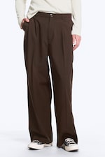 Dark Brown - Nate Baggy Fit Pleated Suit Trousers - 2
