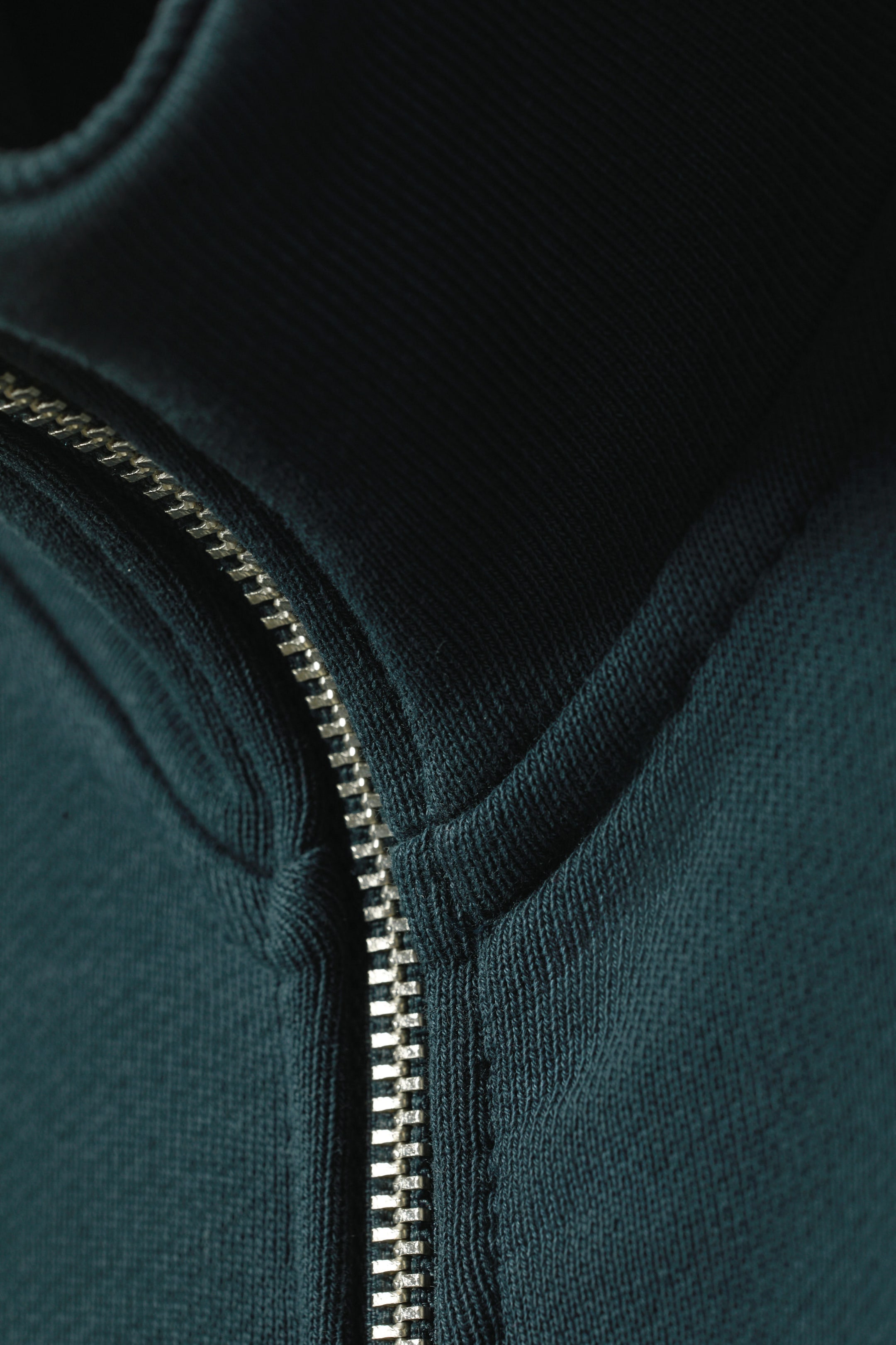 Dunkles Petrol - Boxy Frottee-Sweatshirt mit Zipper - 1