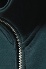 Dunkles Petrol - Boxy Frottee-Sweatshirt mit Zipper - 1
