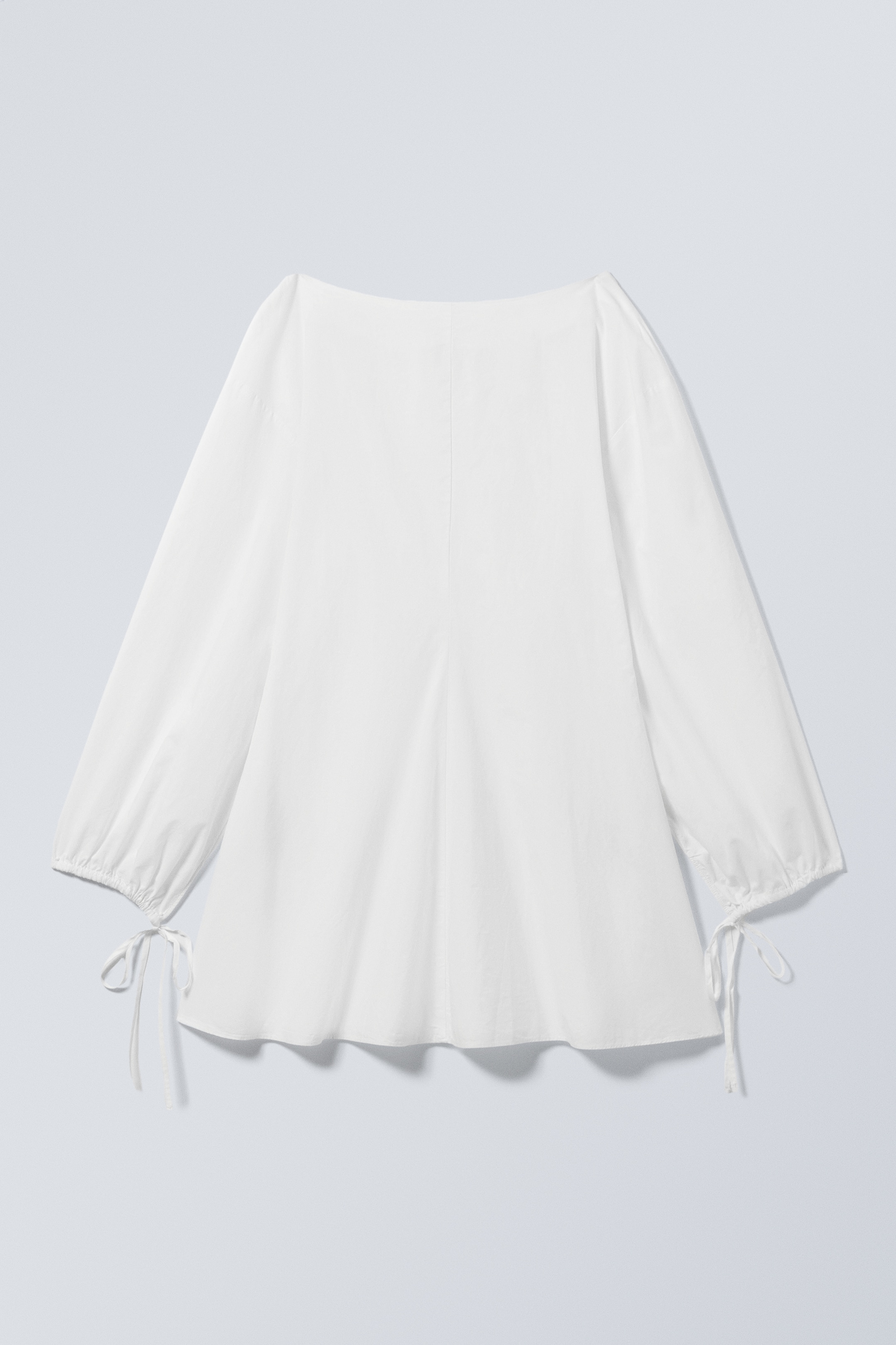 Zobrazit větší obrázek: Cotton Poplin Tie-Detail Mini Dress - White - ŽENY | H&M CZ 1