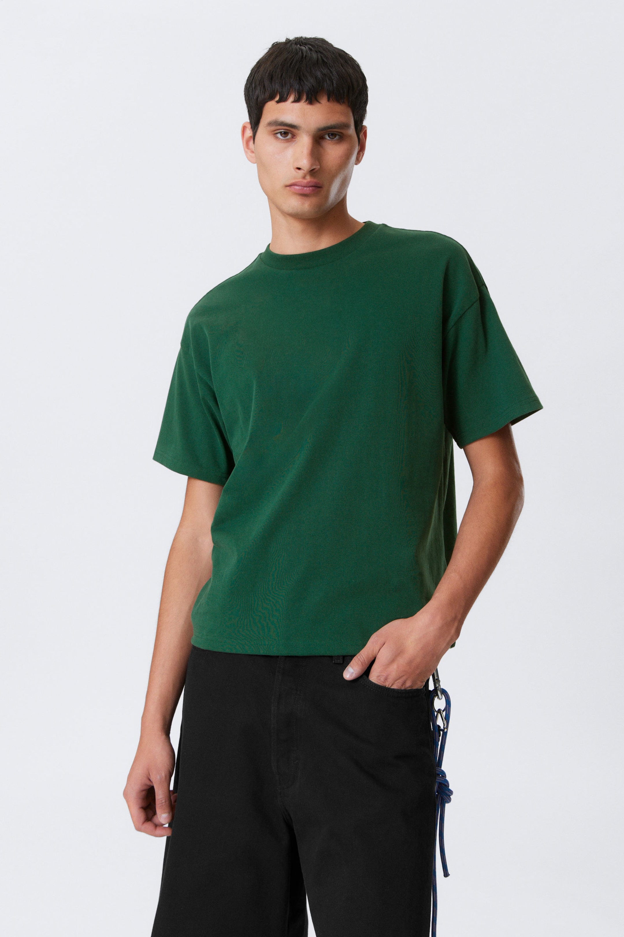 Mörkgrön - Boxig t-shirt - 0