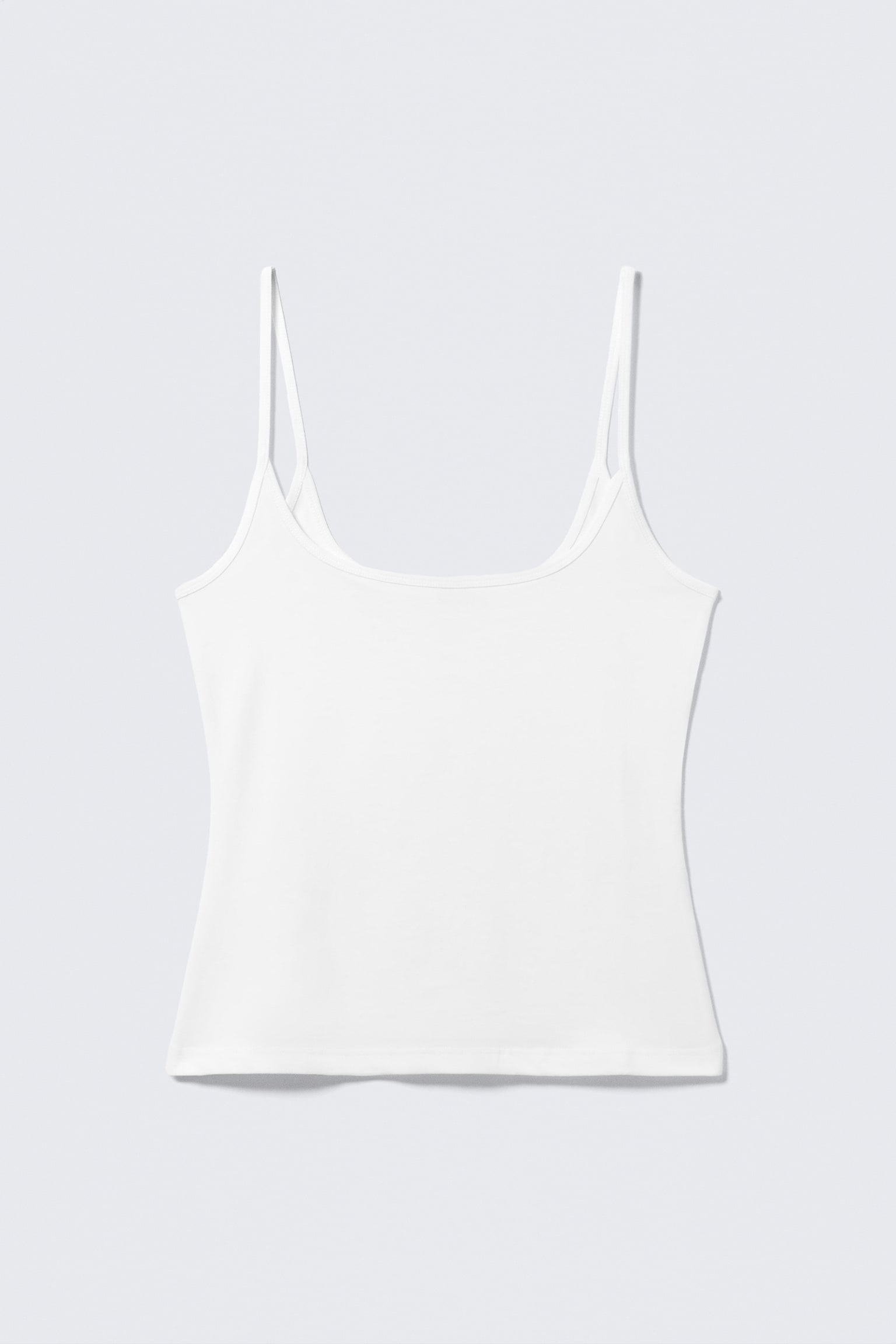 Slim strop tanktop - Hvid/Gråmeleret - 2