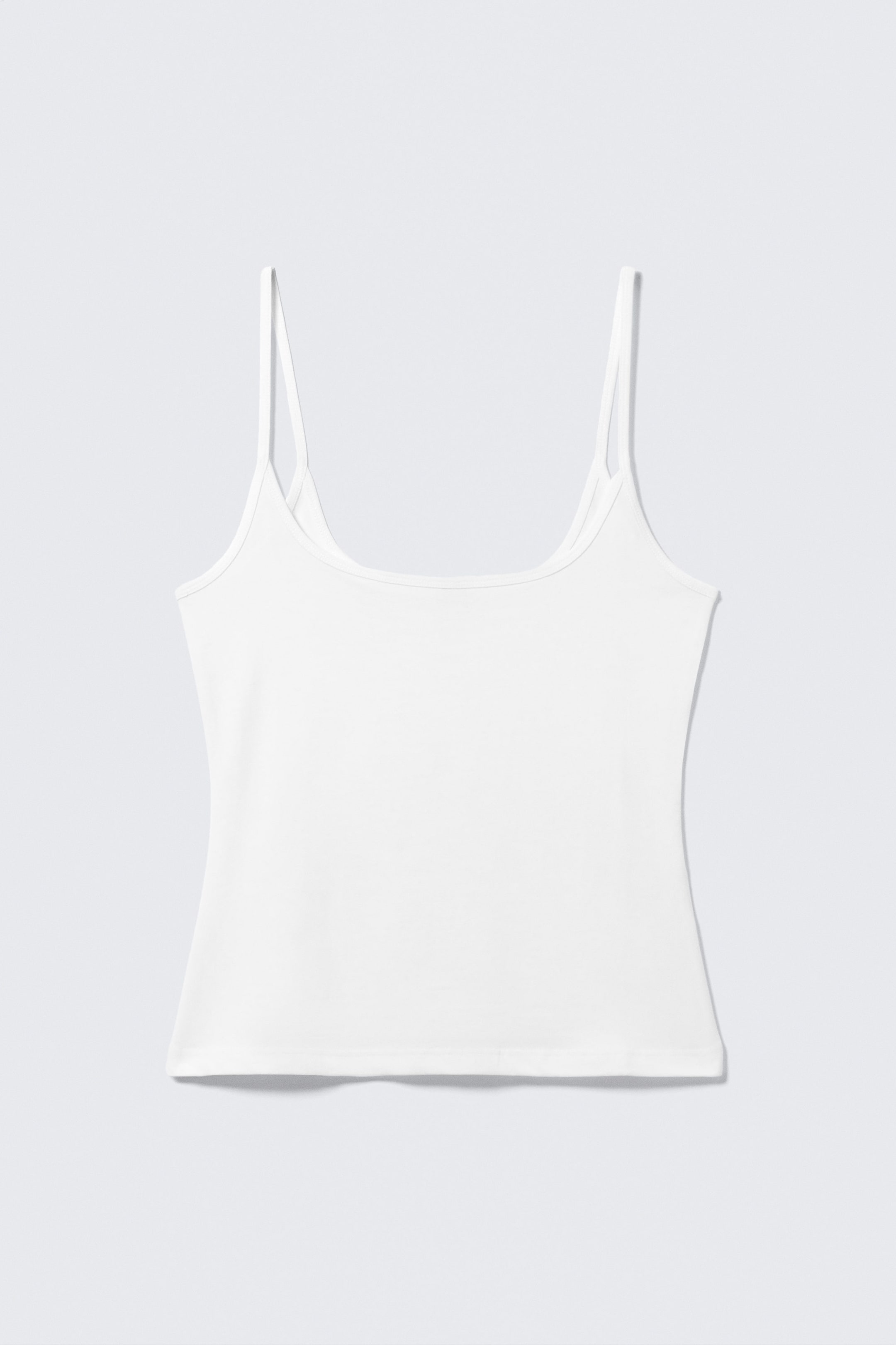White - Slim Strap Tank Top - 3