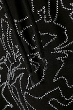 Black - Oversized Rhinestone Hoodie - 1