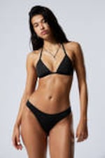 Schwarz - Neckholder-Triangel-Bikinioberteil - 0