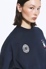 Dark Blue - TOFFS Boxy Football Sweatshirt - 2