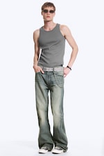 Hazy Blue - Bleu moyen - Jean bootcut regular taille basse Boo Bootleg - 0
