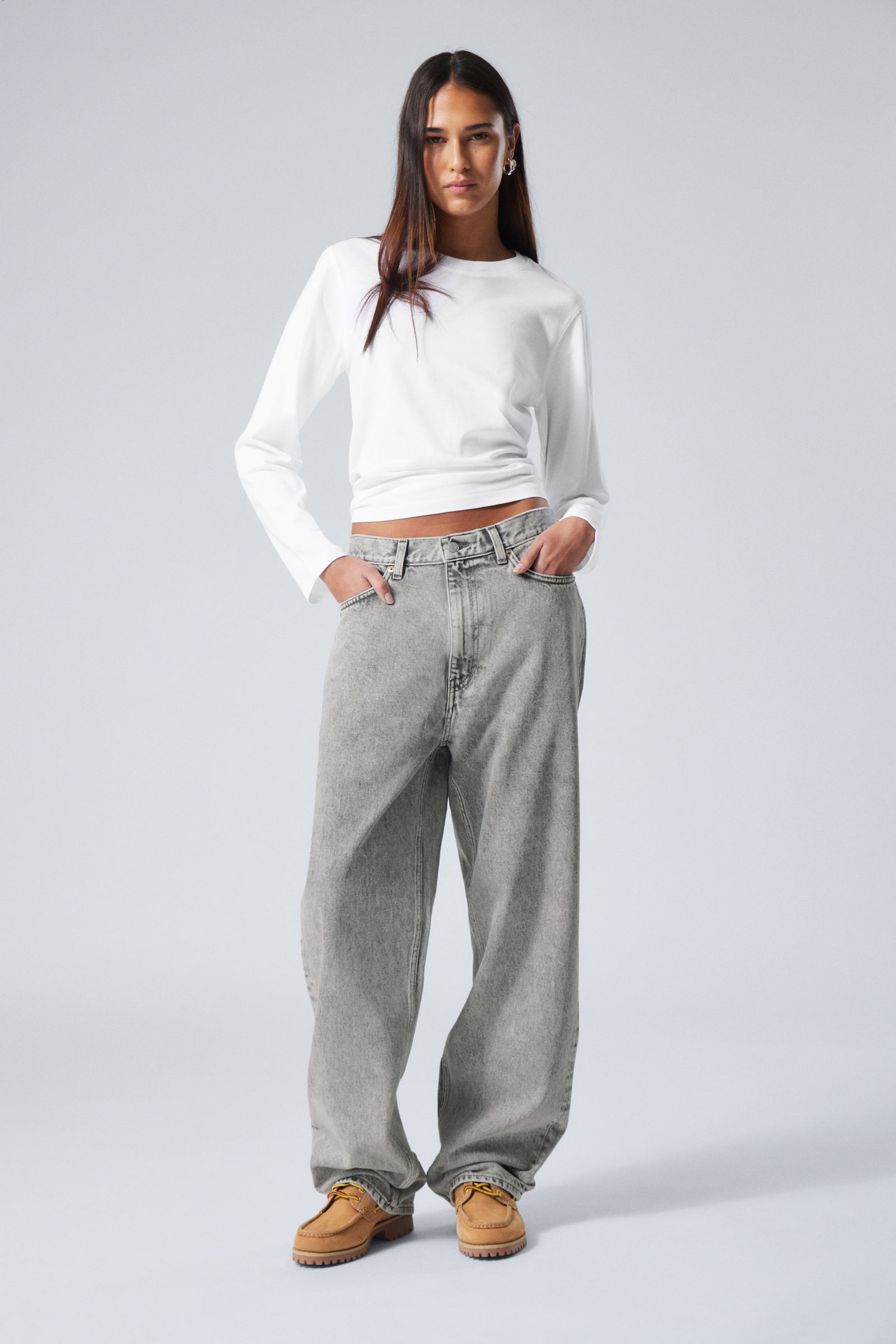 Monolith Grey - Light Grey - Galaxy Loose Straight Leg Jeans - 4