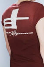 Zonverbleekt donkerrood - CM x LB uniseks T-shirt met korte mouwen - 1