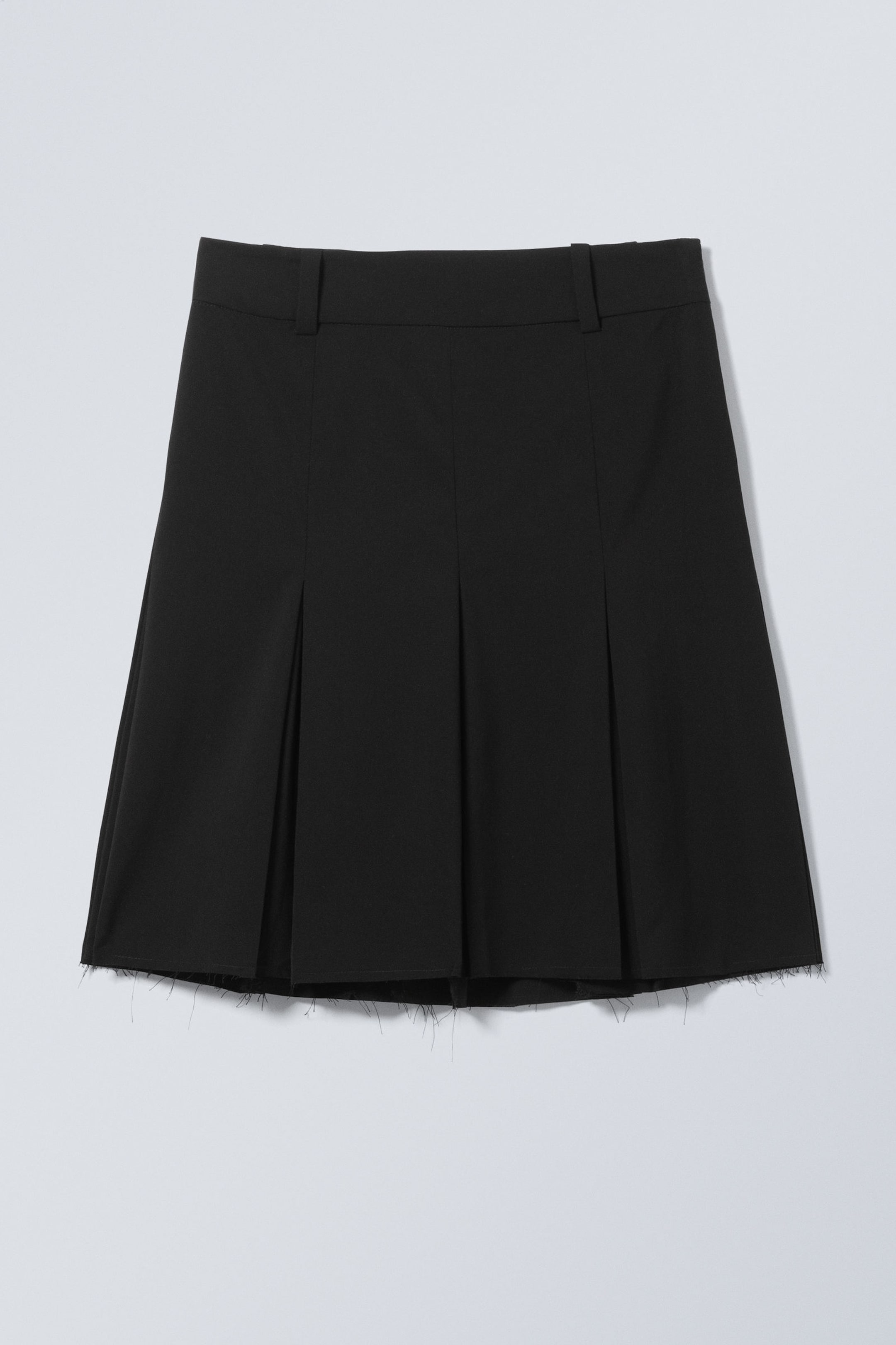 Black - Pleated Midi Suiting Skirt - 0