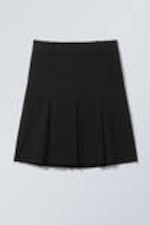 Black - Pleated Midi Suiting Skirt - 0