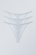 Bleu clair - Tanga bonnie en maille, Lot de 3 - 1