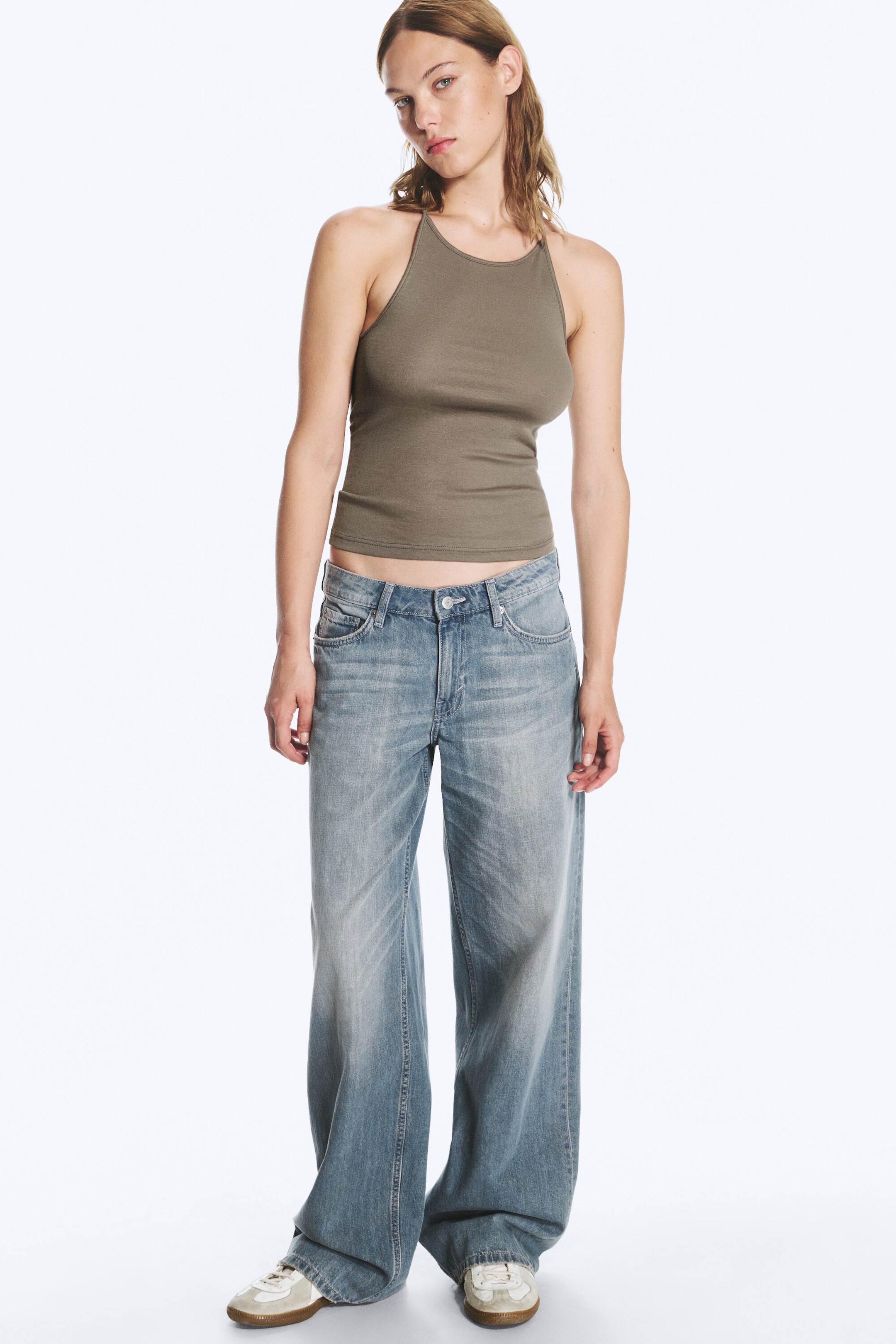 Dusty Grey - Schmal geschnittenes Racerback-Tanktop - 1