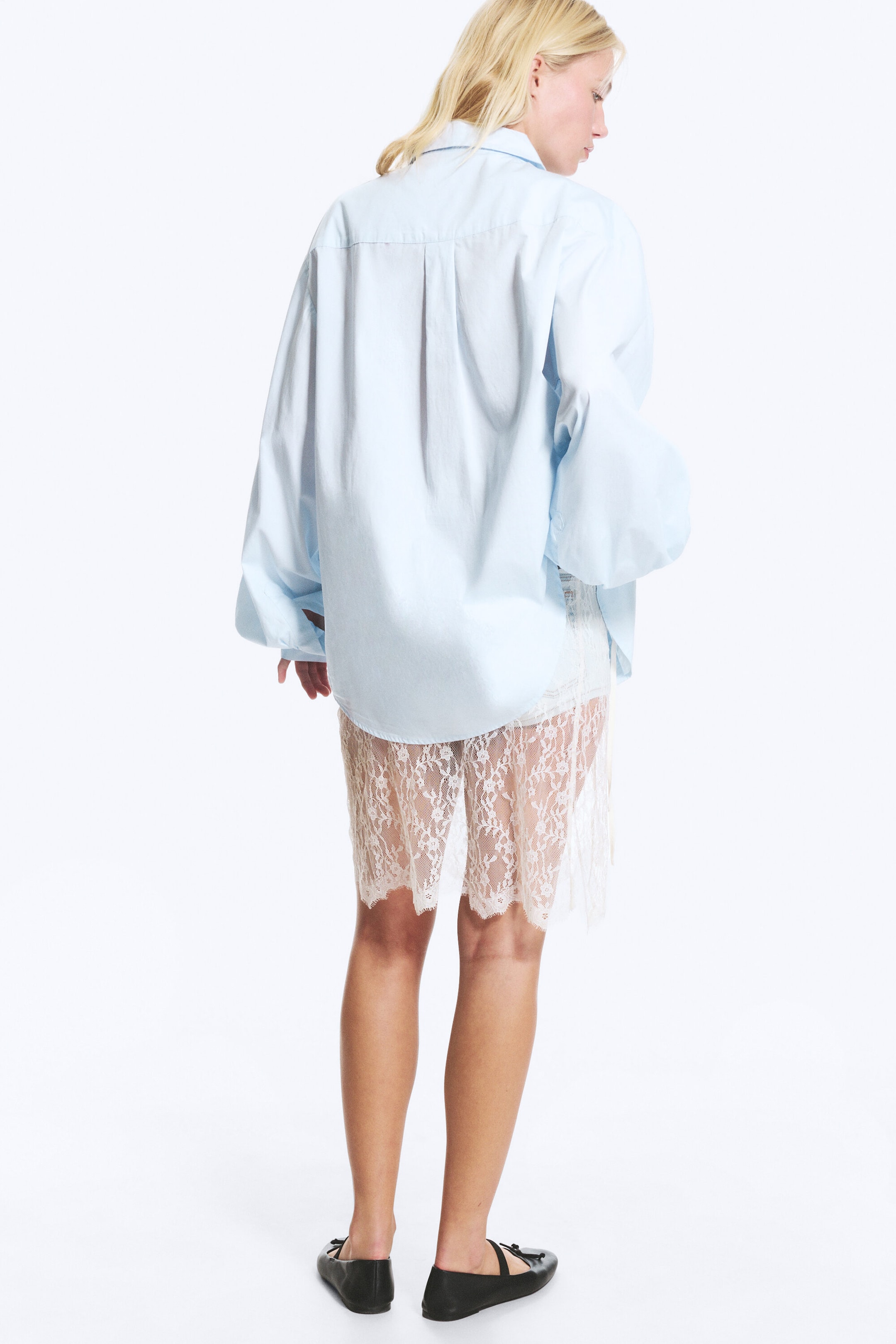 Ljusblå - Balloon Sleeve Shirt - 3