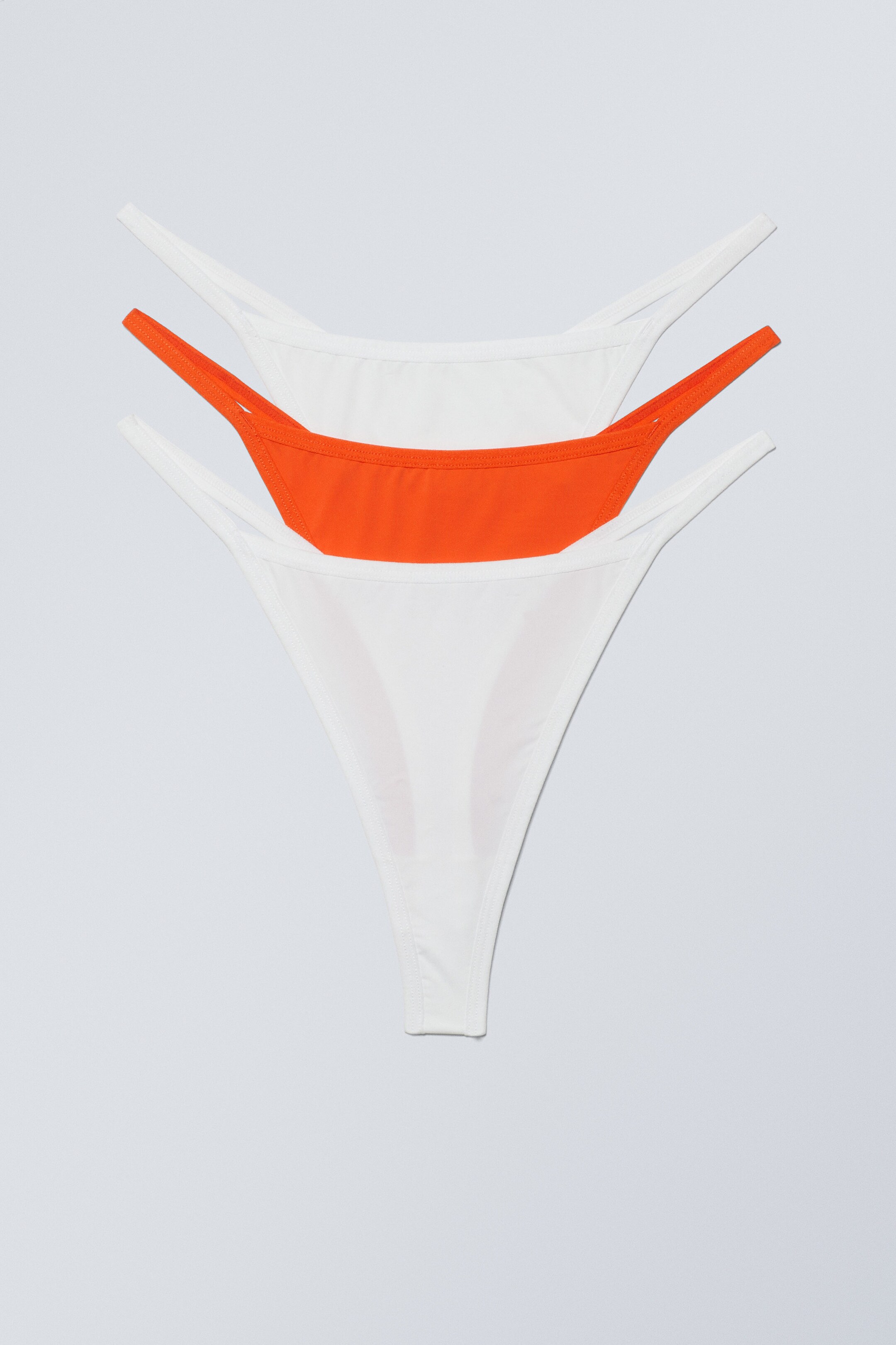Blanc Brillant Rouge - Lot de 3 strings tanga Signe - 0