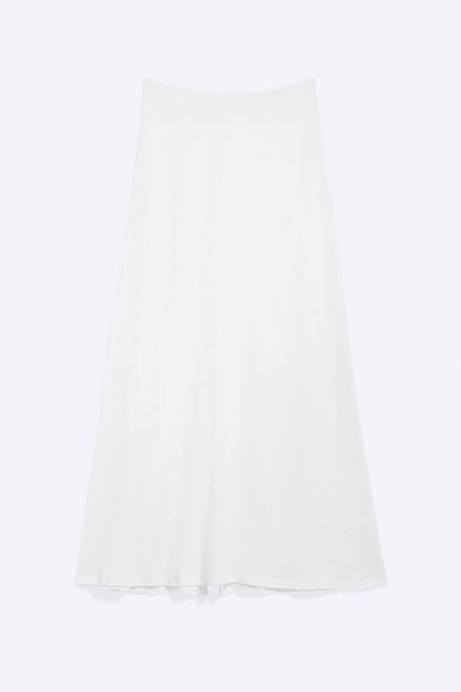 Gonna lunga in cotone a maglia - Bianco/Verde kaki polvere - 1