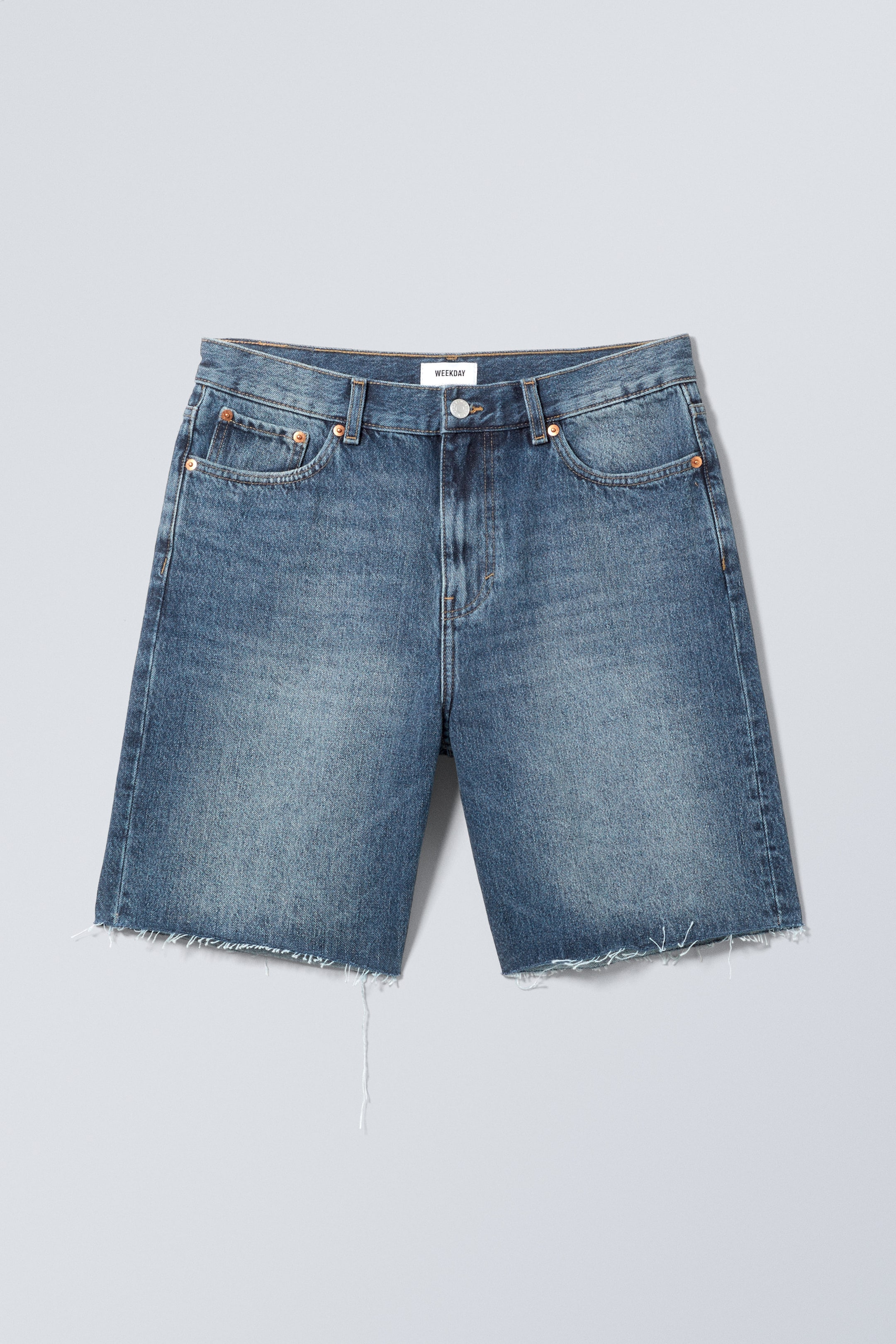 Spinellblau - Galaxy Mid Waist Loose Denim Shorts - 1