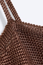 Braun - Gestricktes Camisole mit eckigem Ausschnitt - 4