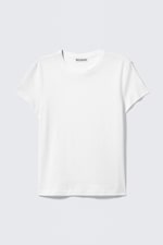 Blanc - T-shirt coton ajusté manches courtes - 3