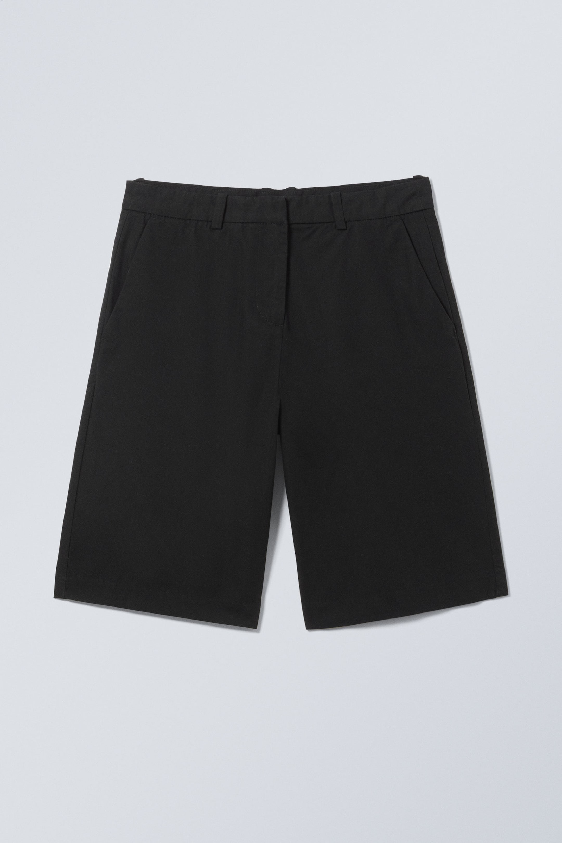 Black - Knee Length Chino Shorts - 0