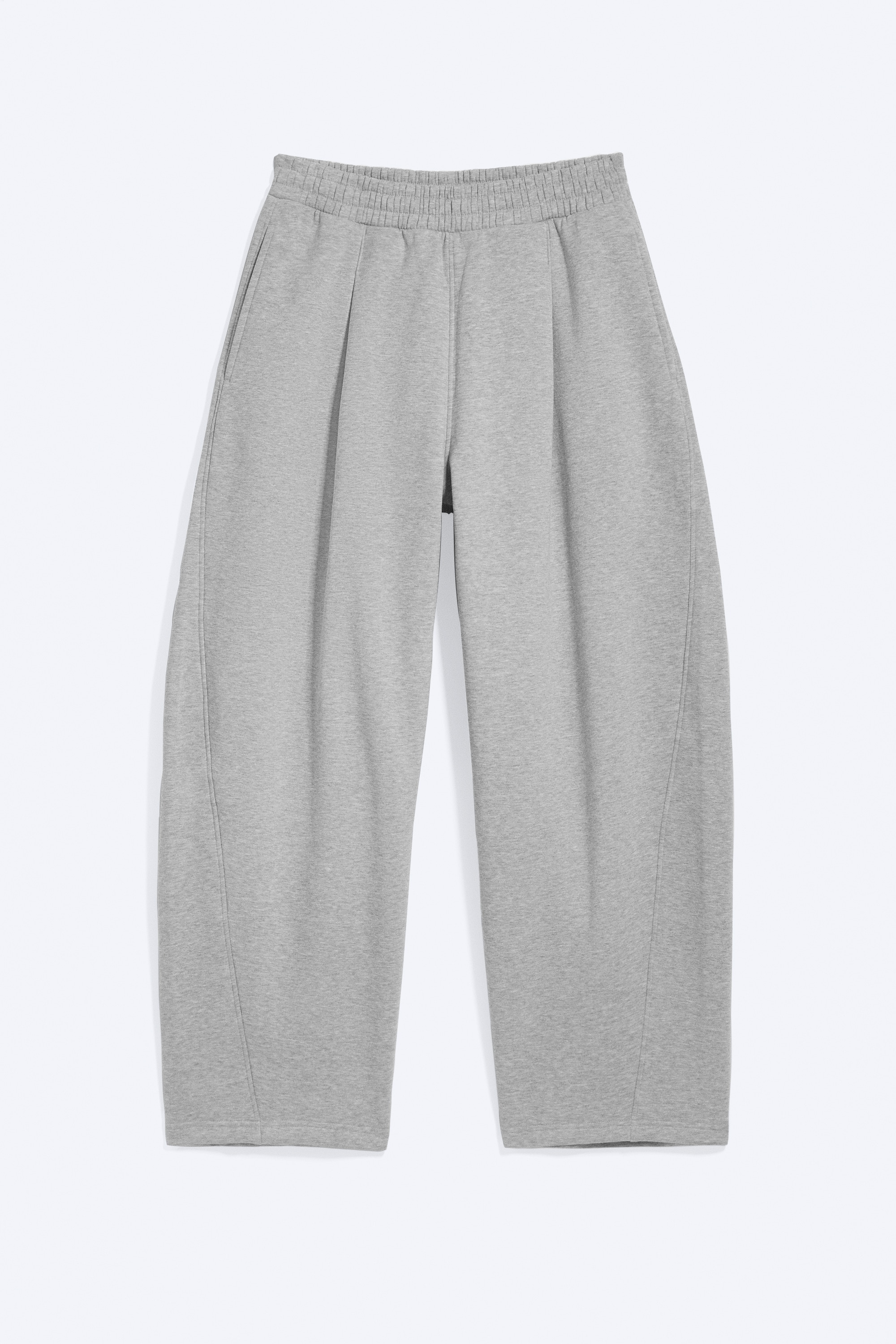 Pantaloni da tuta ampi a pieghe - Grigio mélange/Nero intenso