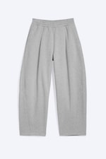 Grau meliert - Weite Sweatpants mit Bundfalten - 4
