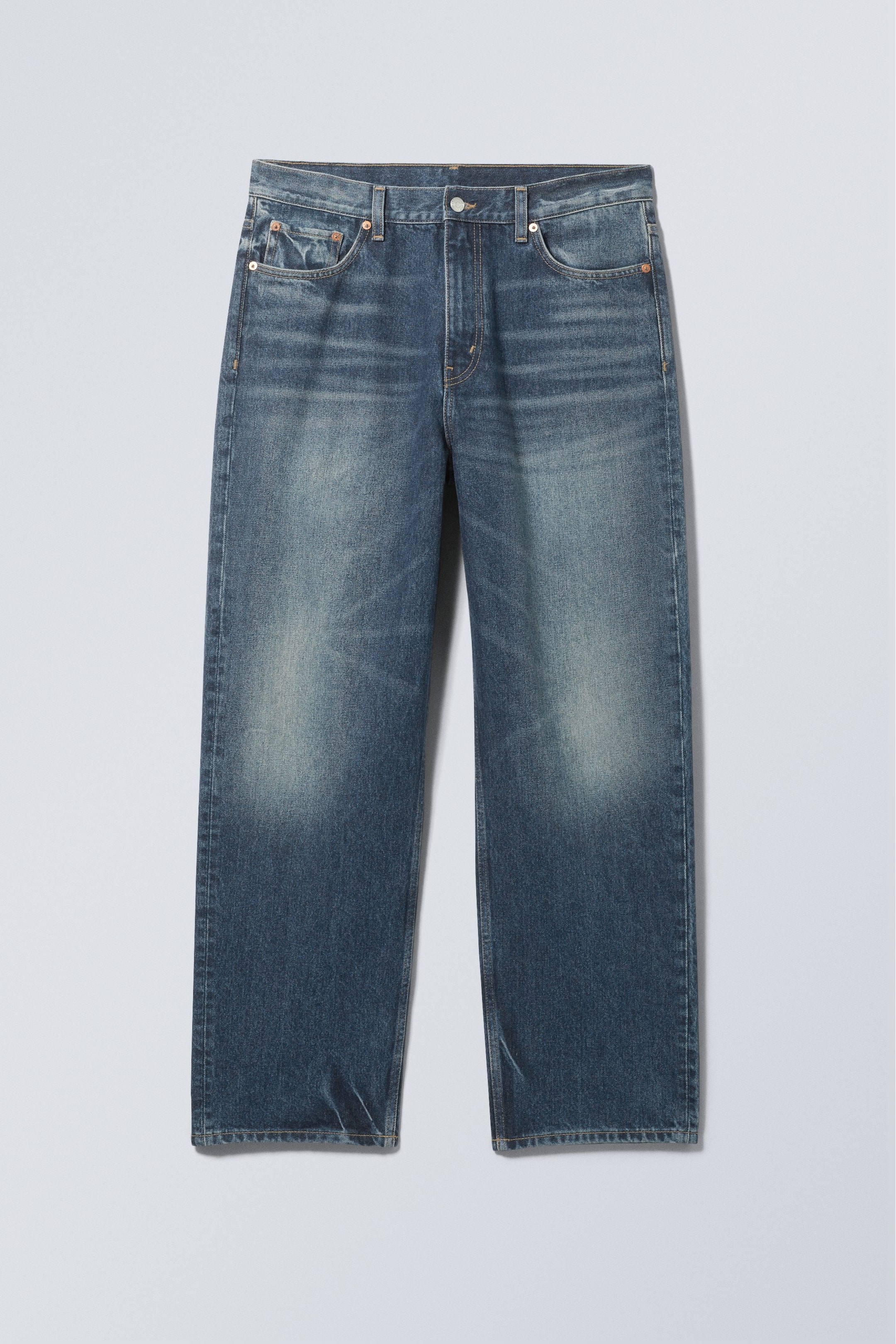 Vintage-Blau - Galaxy Mid Waist Loose Straight Jeans - 0