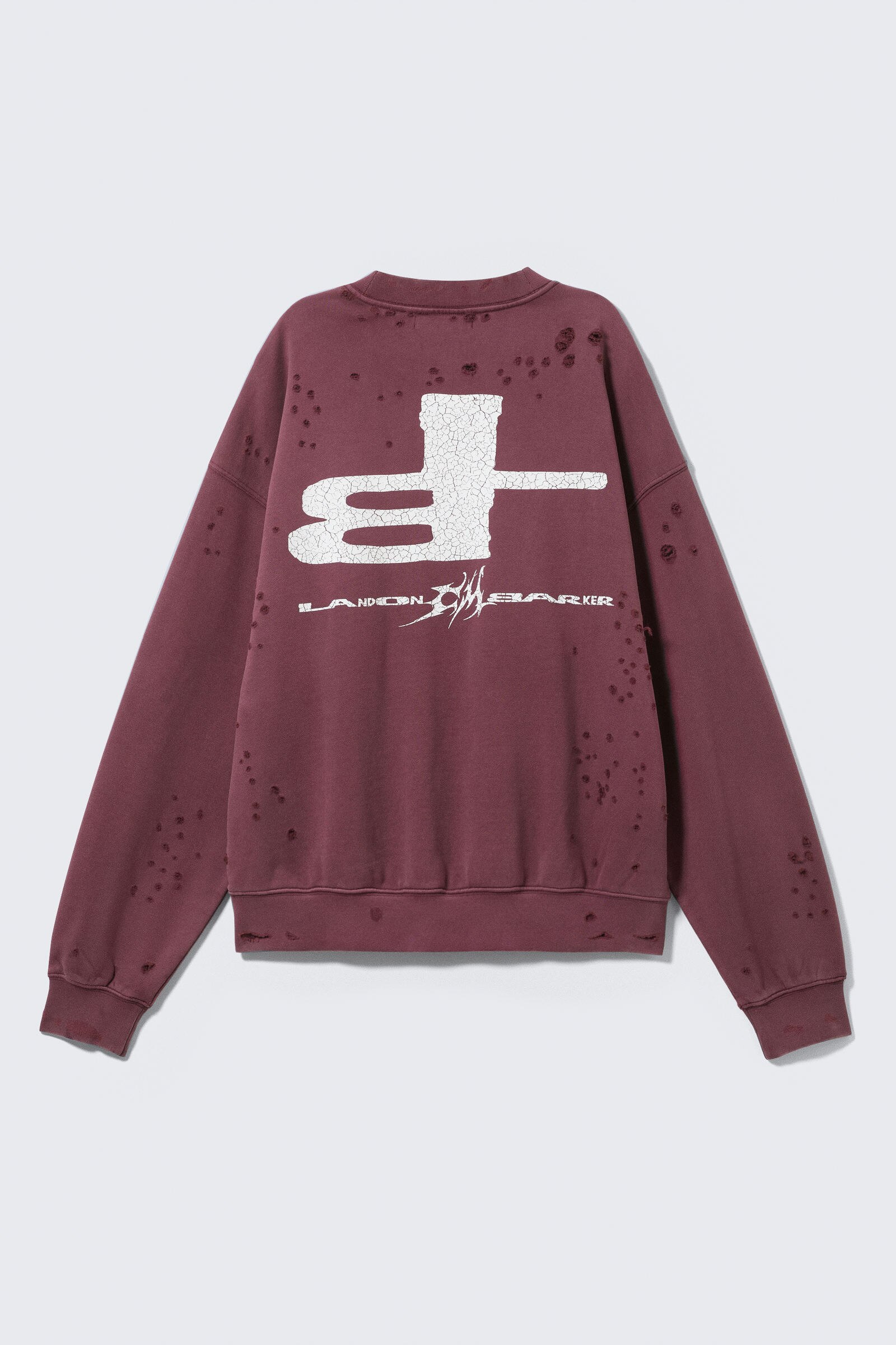 立教駅伝　ブレーカー　Lサイズ cm x lb loose distressed unisex sweatshirt - Washed Dark Red