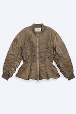 Zacht taupe - Slim ruches peplum bomberjack - 4