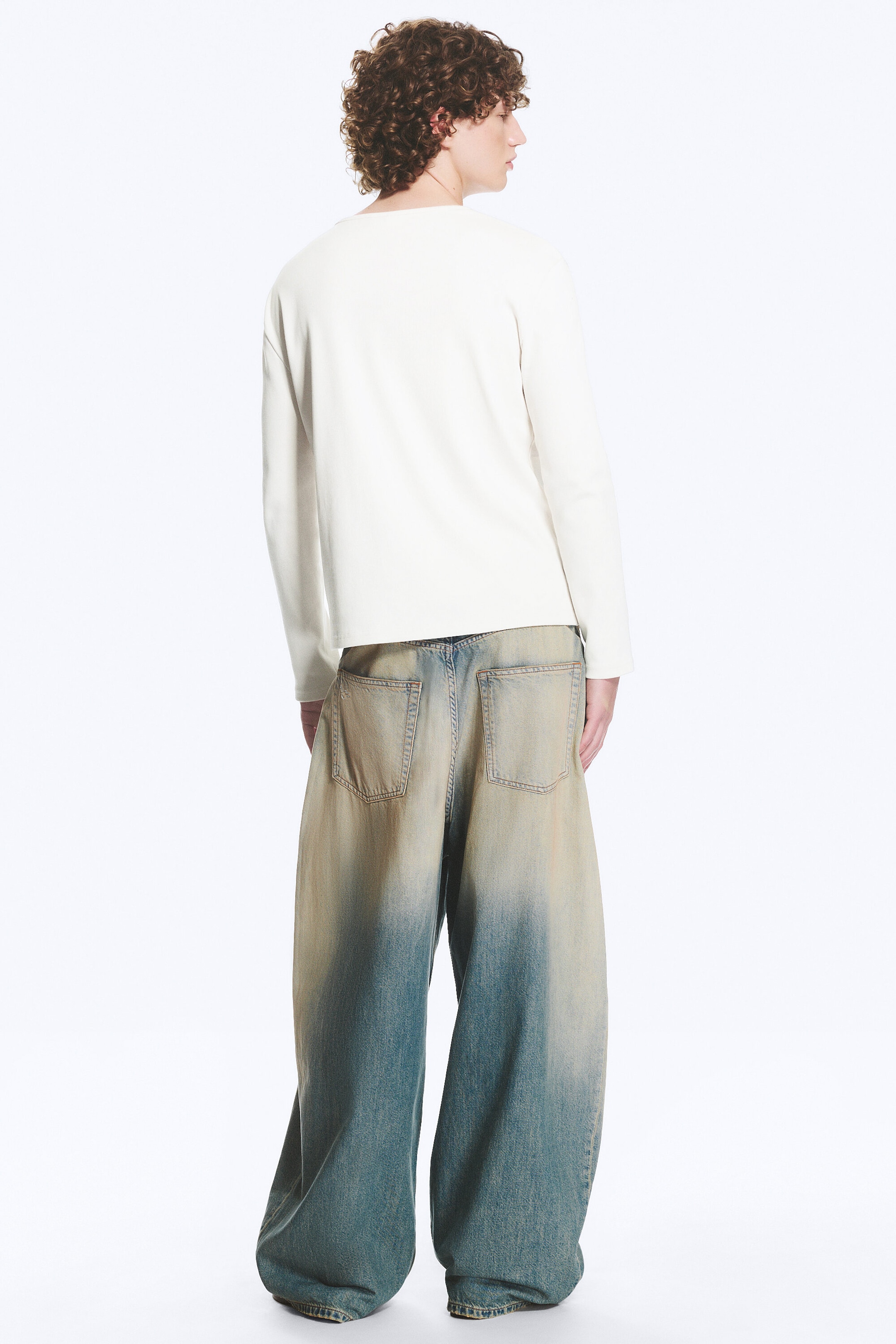 Dusty White - Long-sleeved cotton henley - 3