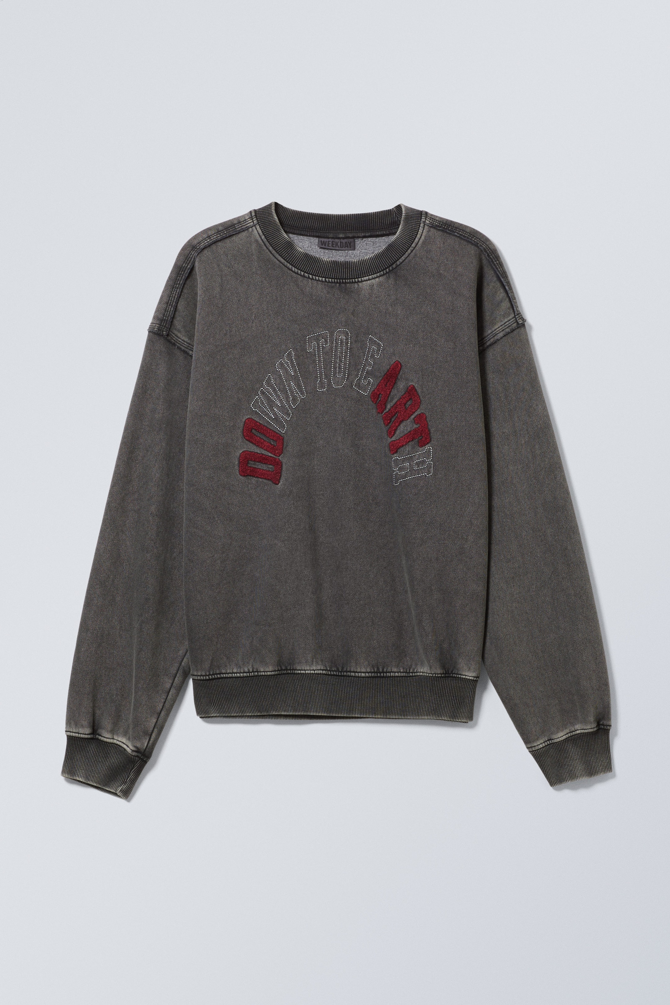 Washed Black - Down To Earth - Loose Graphic Sweatshirt - 0