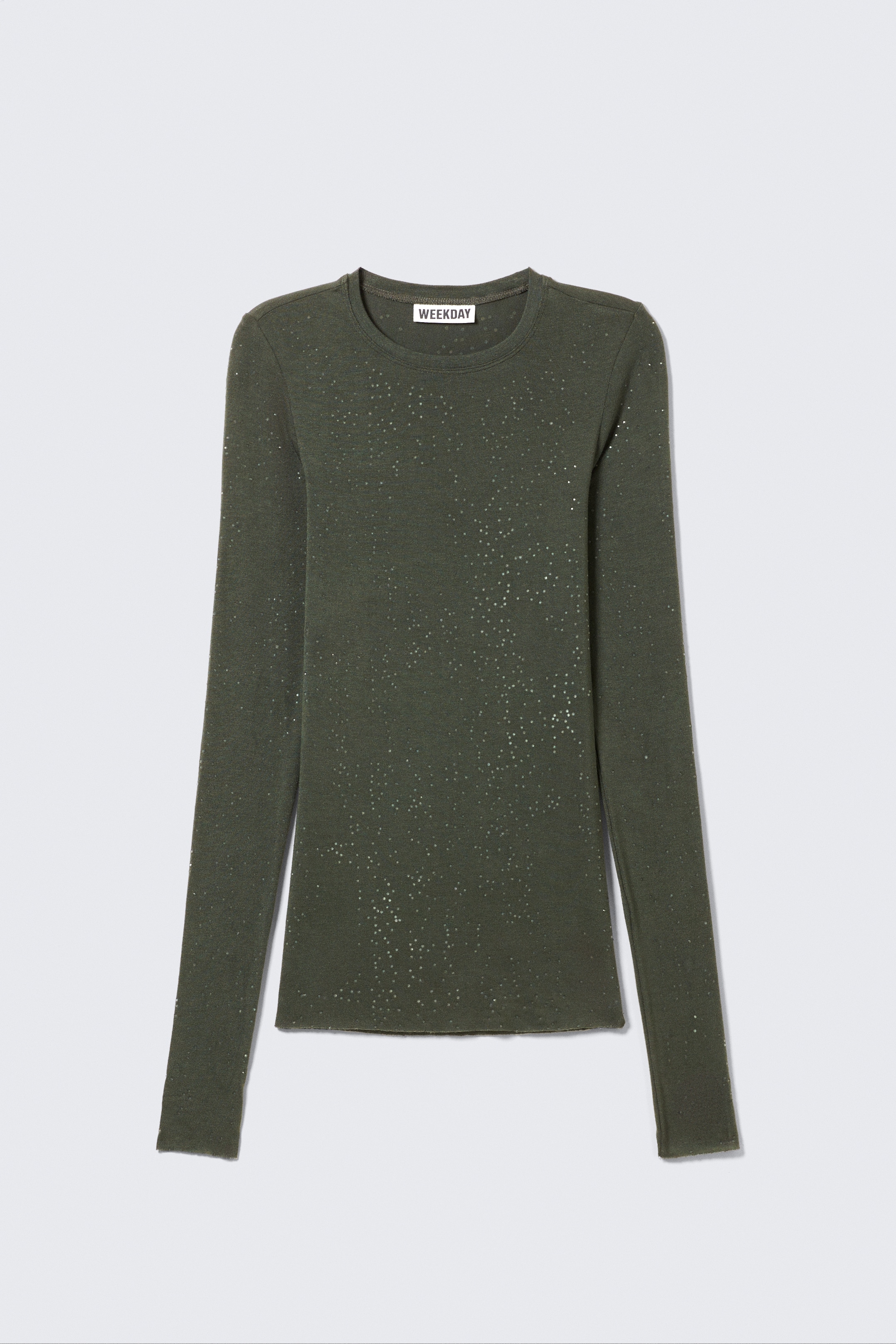 Visualizza immagine più grande: Top slim fit con strass - Verde kaki scuro - DONNA | H&M IT 5