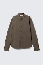 Striped Brown - Relaxed Striped Button-down Shirt - 3