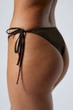 Dark Brown - Strappy Tie Bikini Bottoms - 1