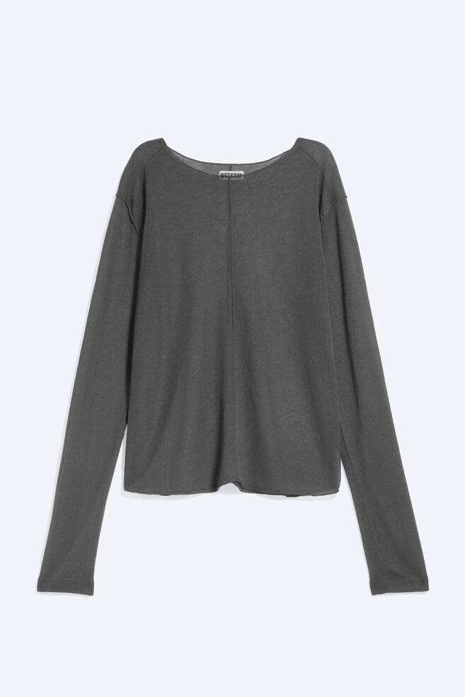 Maglione loose in maglia trasparente - Dark Grey/Talpa Polvere Chiaro/Grigio scuro a righe - 1