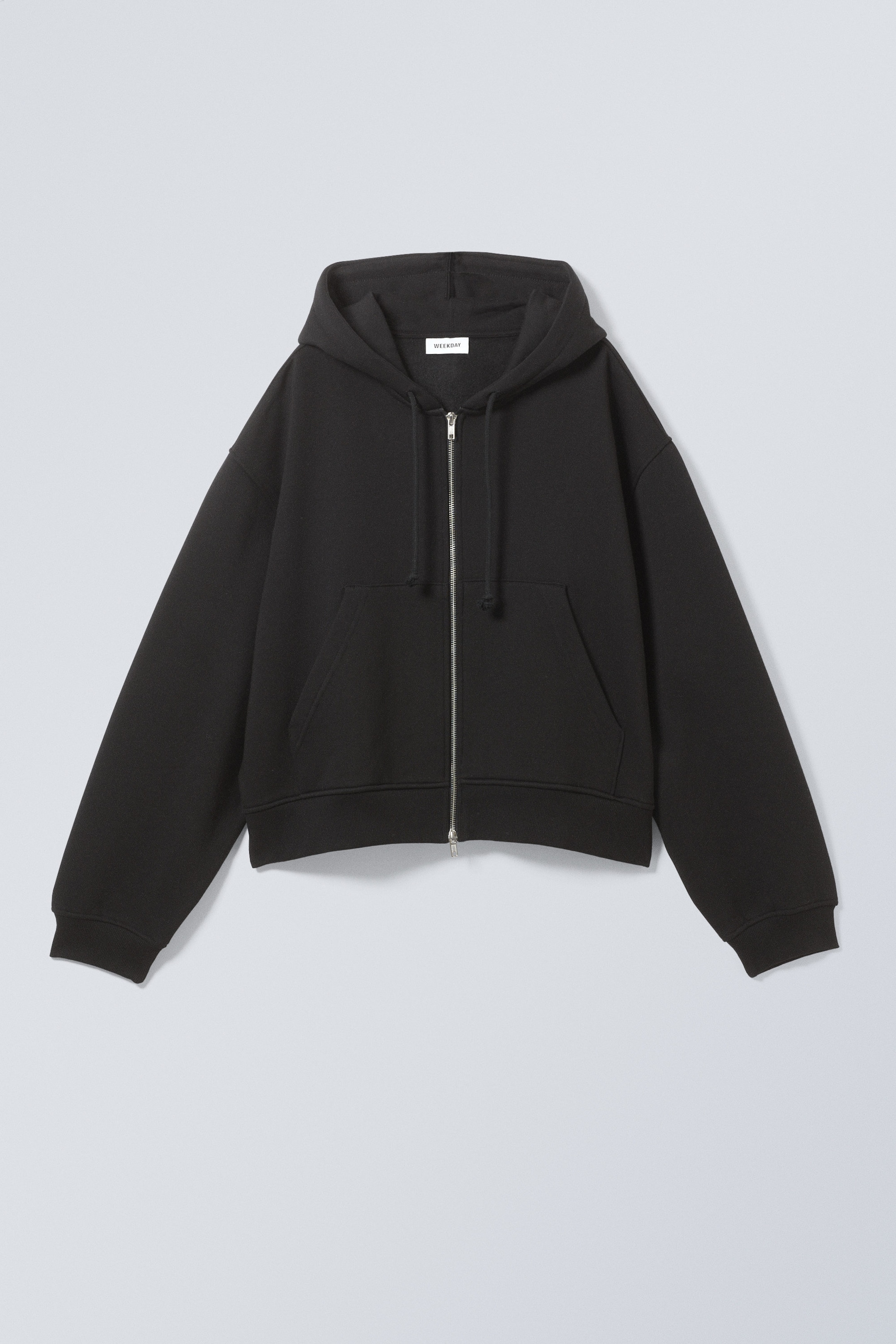 Black - Boxy Heavy Zip Hoodie - 0