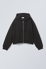 Black - Boxy Heavy Zip Hoodie - 0