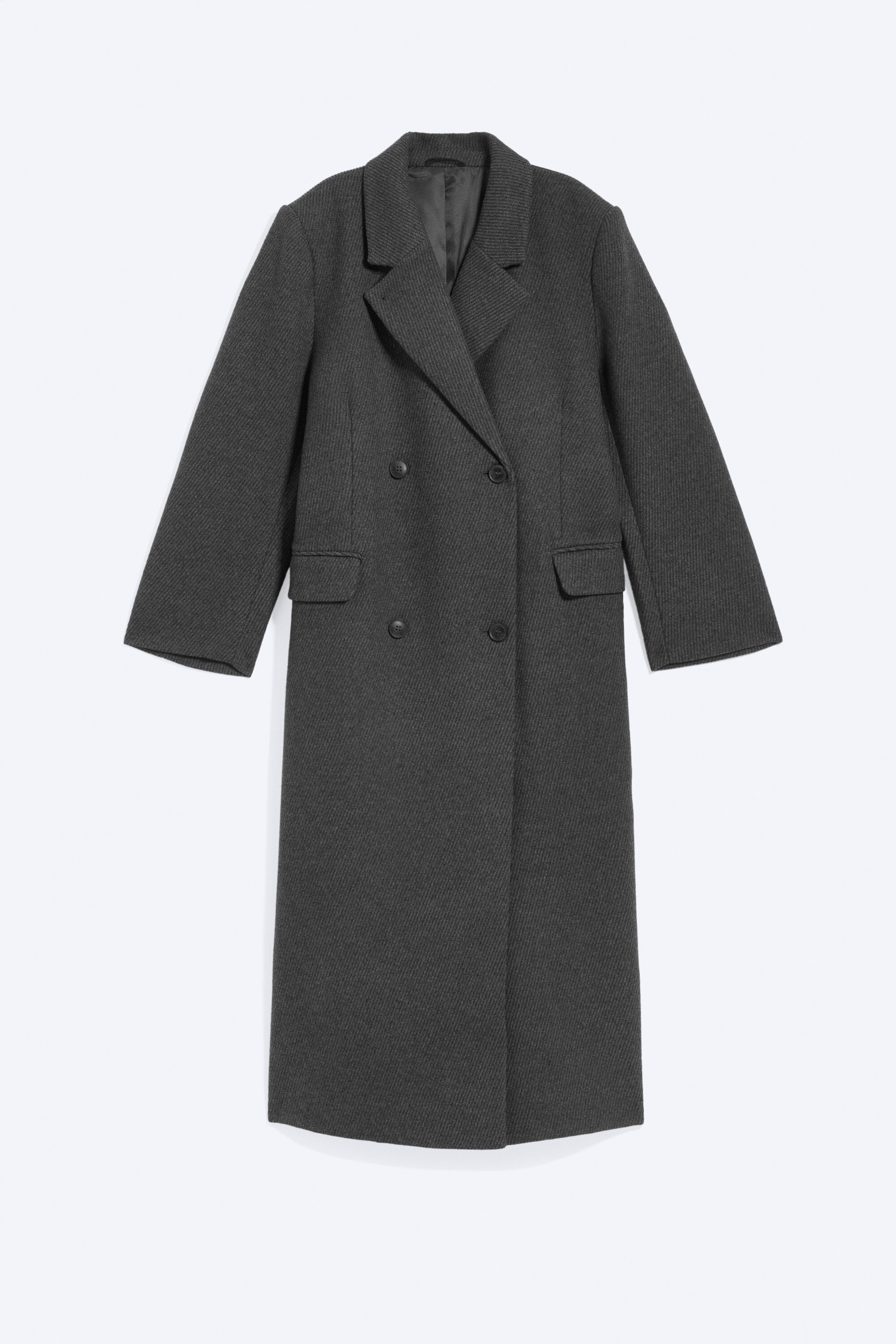 Dark Grey Melange - LOGAN DOUBLE-BREASTED WOOL-BLEND COAT - 6