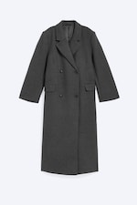 Dark Grey Melange - LOGAN DOUBLE-BREASTED WOOL-BLEND COAT - 6