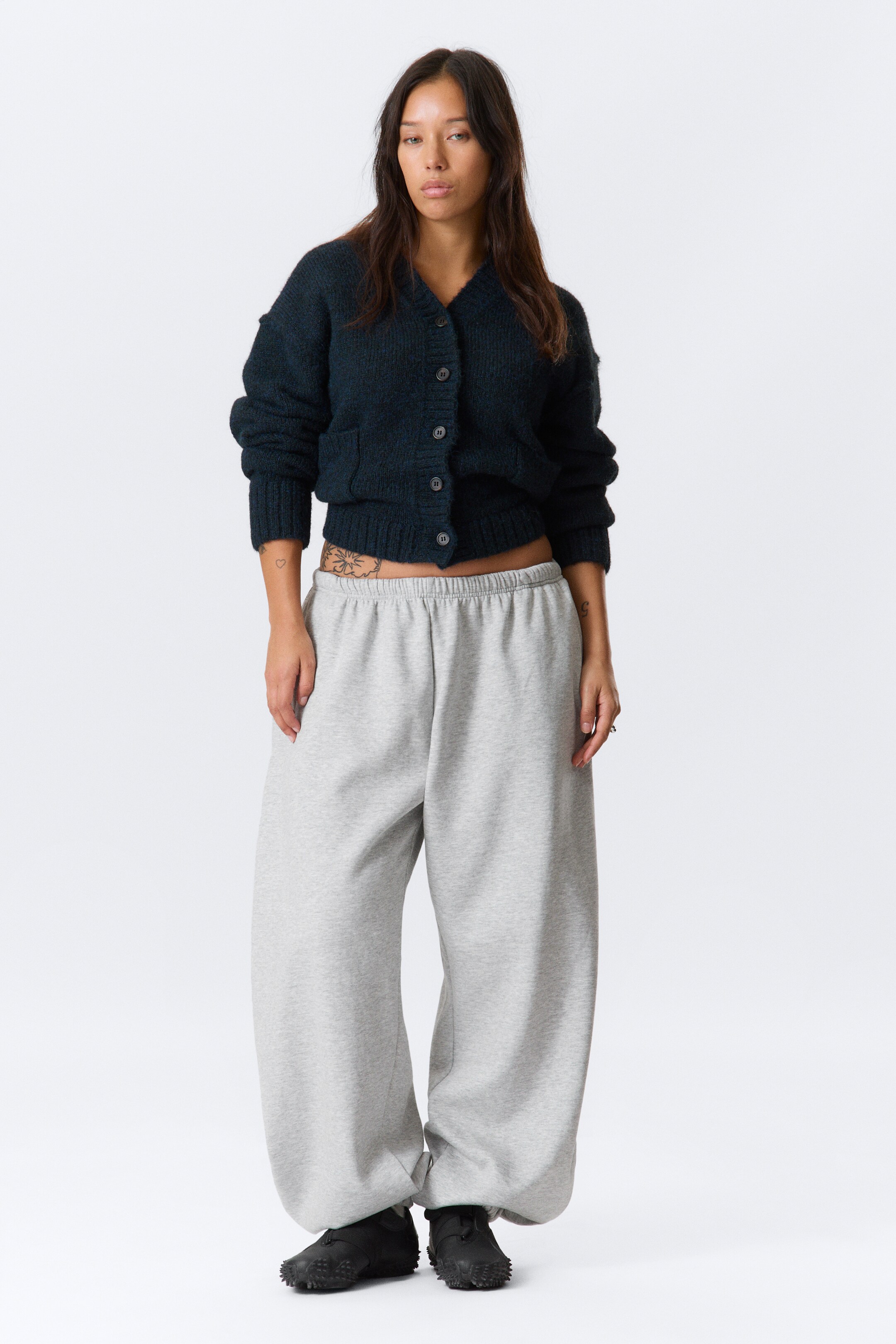 Visualizza immagine più grande: Pantaloni della tuta Loose Heavyweight - Grigio mélange - DONNA | H&M IT 1