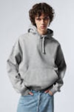 Grey Melange - Boxy Heavyweight Hoodie - 0