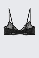 Black - Mesh Wire Bra - 3