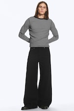 Schwarz - Solar Regular Waist Loose Wide Unisex Jeans - 0