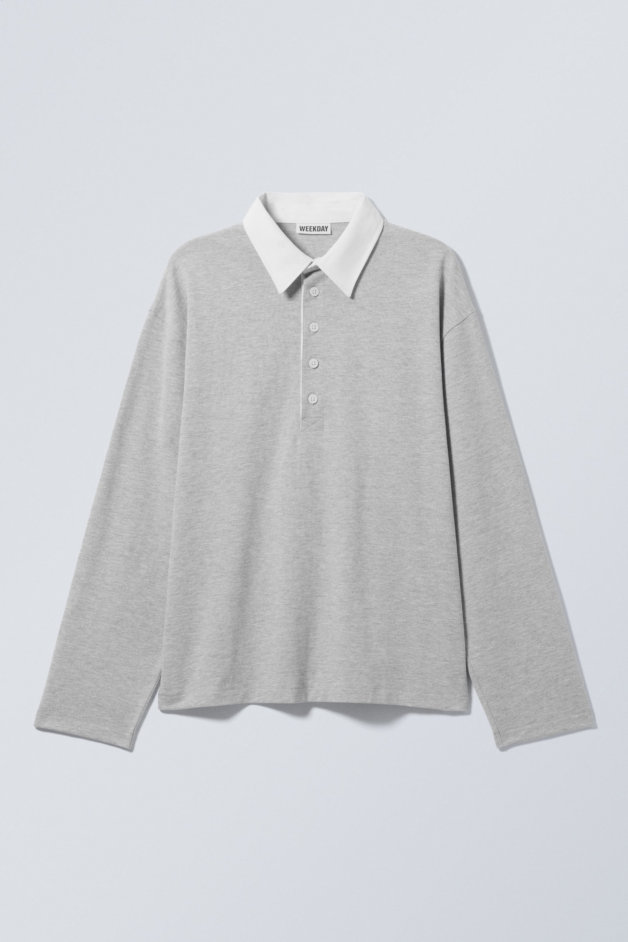 Grey Melange - Long-Sleeved Rugby Shirt - 3